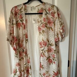 Cato Ivory Breeze Floral Coverup Sz: Medium NWT